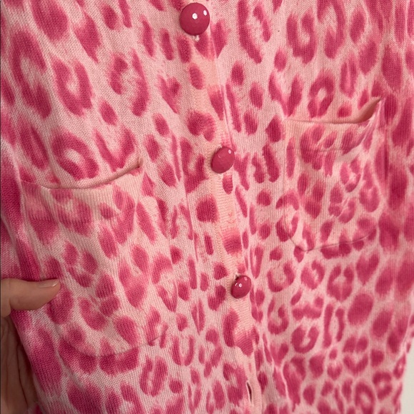 Pink Leopard Print Cardigan/One Piece Dress - Picture 4 of 5